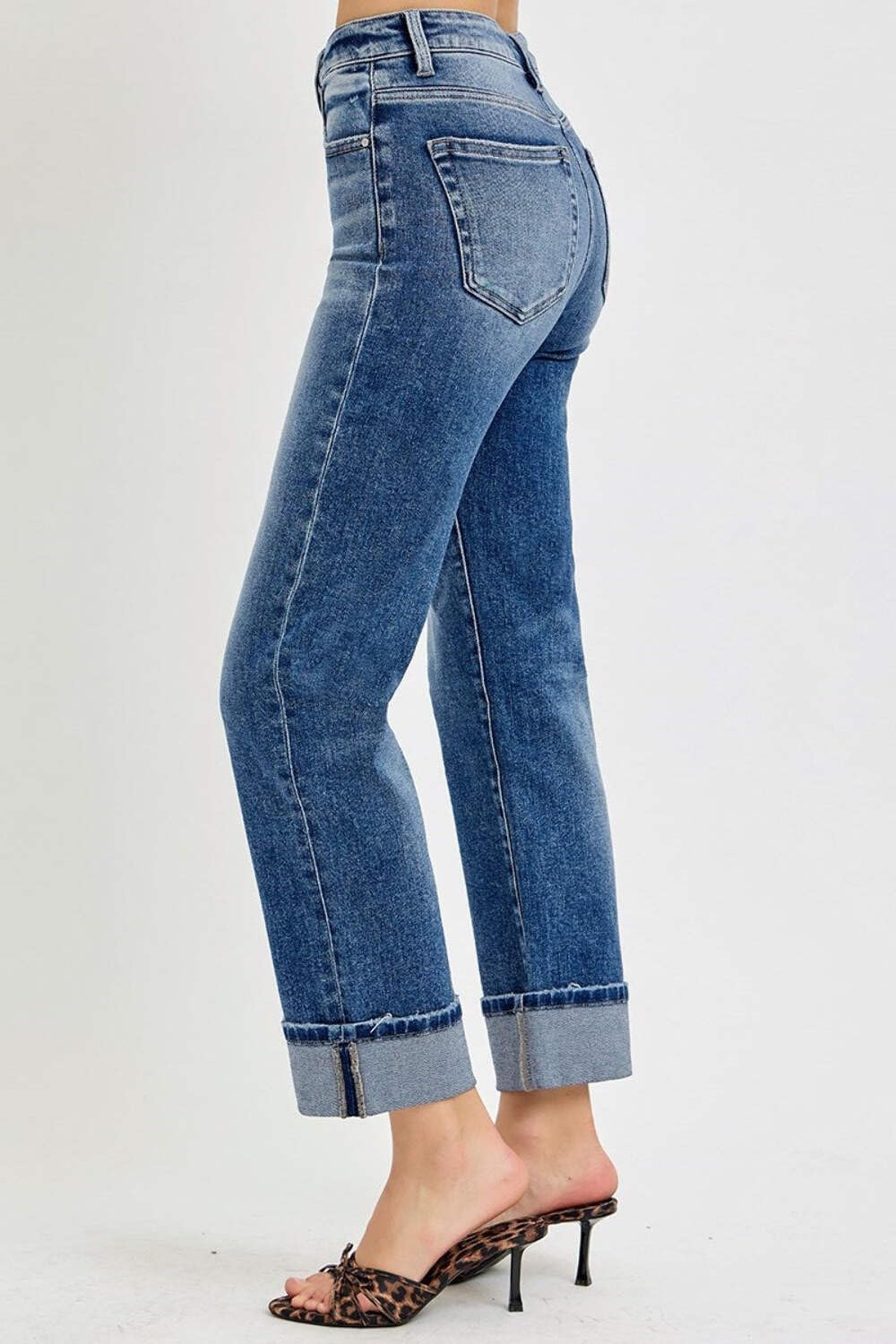 SALT TREE Risen Jeans - Tummy Control High Rise Crop Straight Jeans - RDP5941