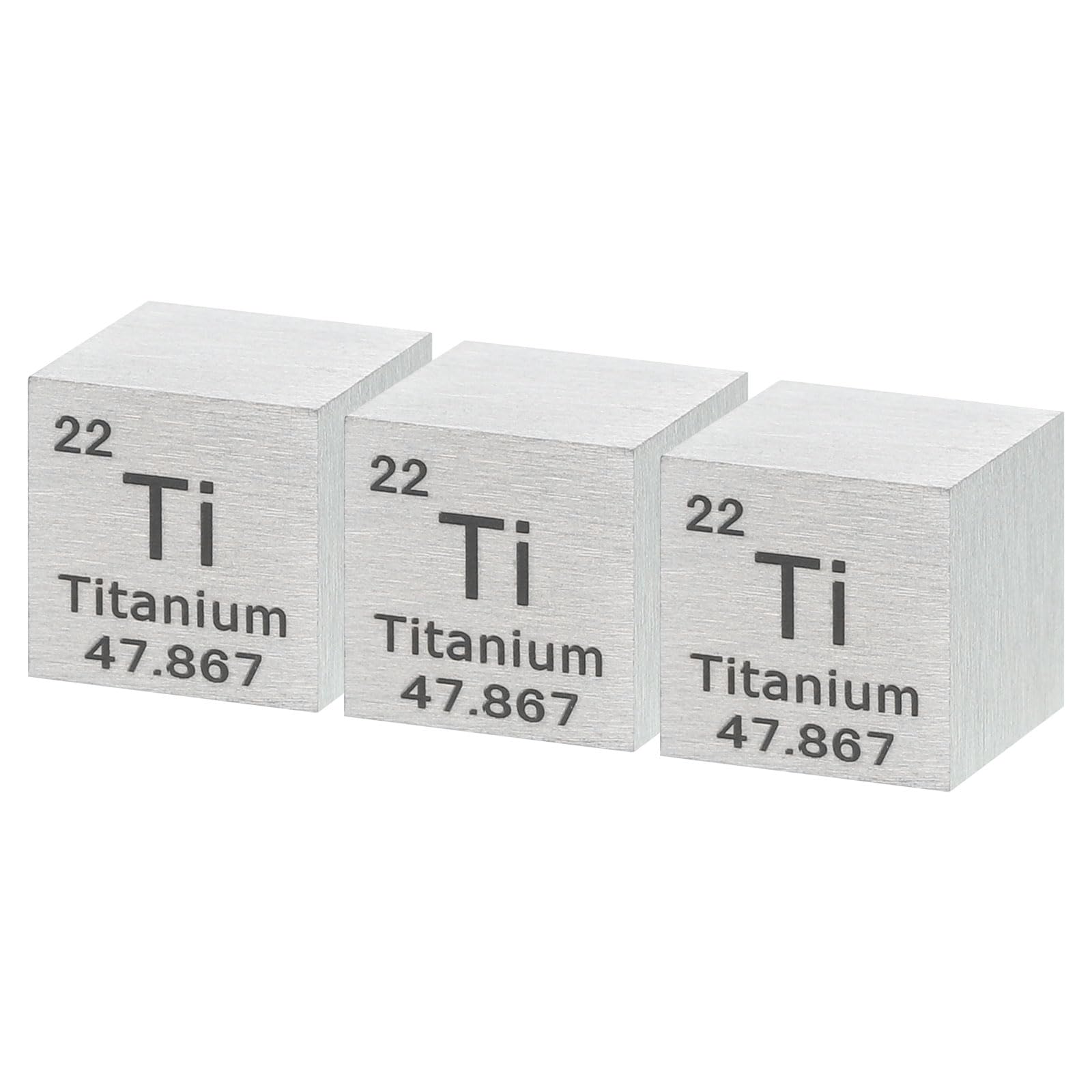 QUARKZMAN 3 Piezas Cubo Titanio 0.39 Pulgadas Cubo Elemento Metálico Alta Densidad Cubo Metal Colección Elementos Químicos Aplicación Educativa Y Experimental En Ciencia Color Plateado