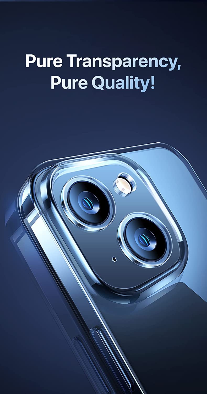 Captor Cover Trasparente per iPhone 13 Pro 6.1 Pollici, Custodia TPU in Silicone Flessibile Morbida, Protezione di Alta Qualità con Bordo Rialzato per Schermo e Fotocamera