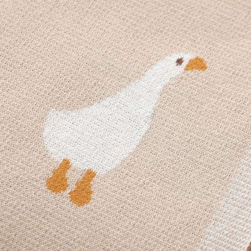 Image of mimixiong Baby Blanket Knit Receiving Boys Girls Blanket Soft Cotton Neutral Blanke for Swaddle Crib Stroller with Cute Sheep (Goose-Beige, 30x40 Inch (Pack of 1))
