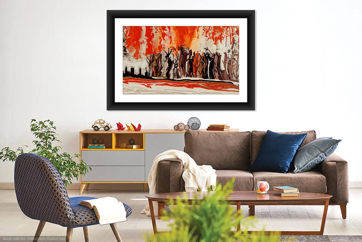 SHSWorks Digital Reprint | Abstract - 11 | Framed Wall Art Canvas Painting | Signed by Artist | Copyright Protected Artwork | Multicolor (Black Framed 19x27 (Inch)) 2