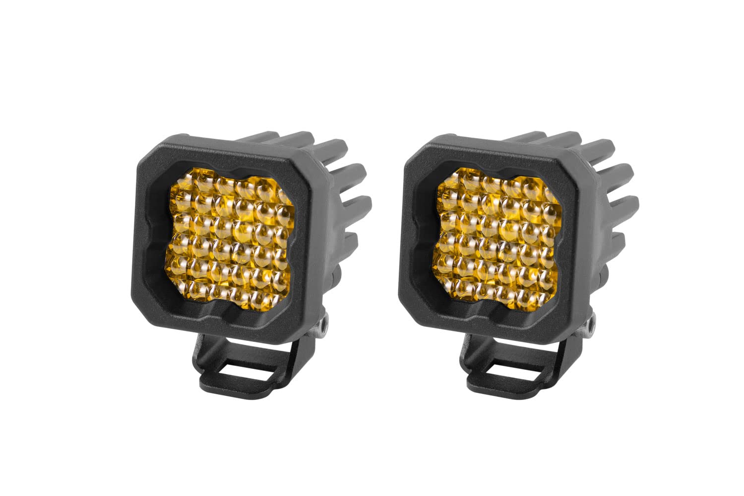 Diode Dynamics SSC1 Yellow Sport Standard LED Pod (pair), Flood w/Amber Backlight