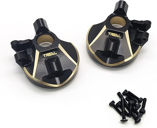 Treal Portal interior de latón cubre los nudillos de la dirección delantera para Axial Capra y SCX10 III-Negro