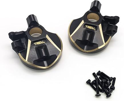 Treal Brass Inner Portal Covers Front Steering Knuckles for Axial Capra and SCX10 III-Black