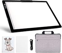YINGWOND Rechargeable A4 LED Tracing Light Pad with Padded Case, Adjustable Stand & Paper Clip - 6 Brightness Levels for Diamond Painting & Art
