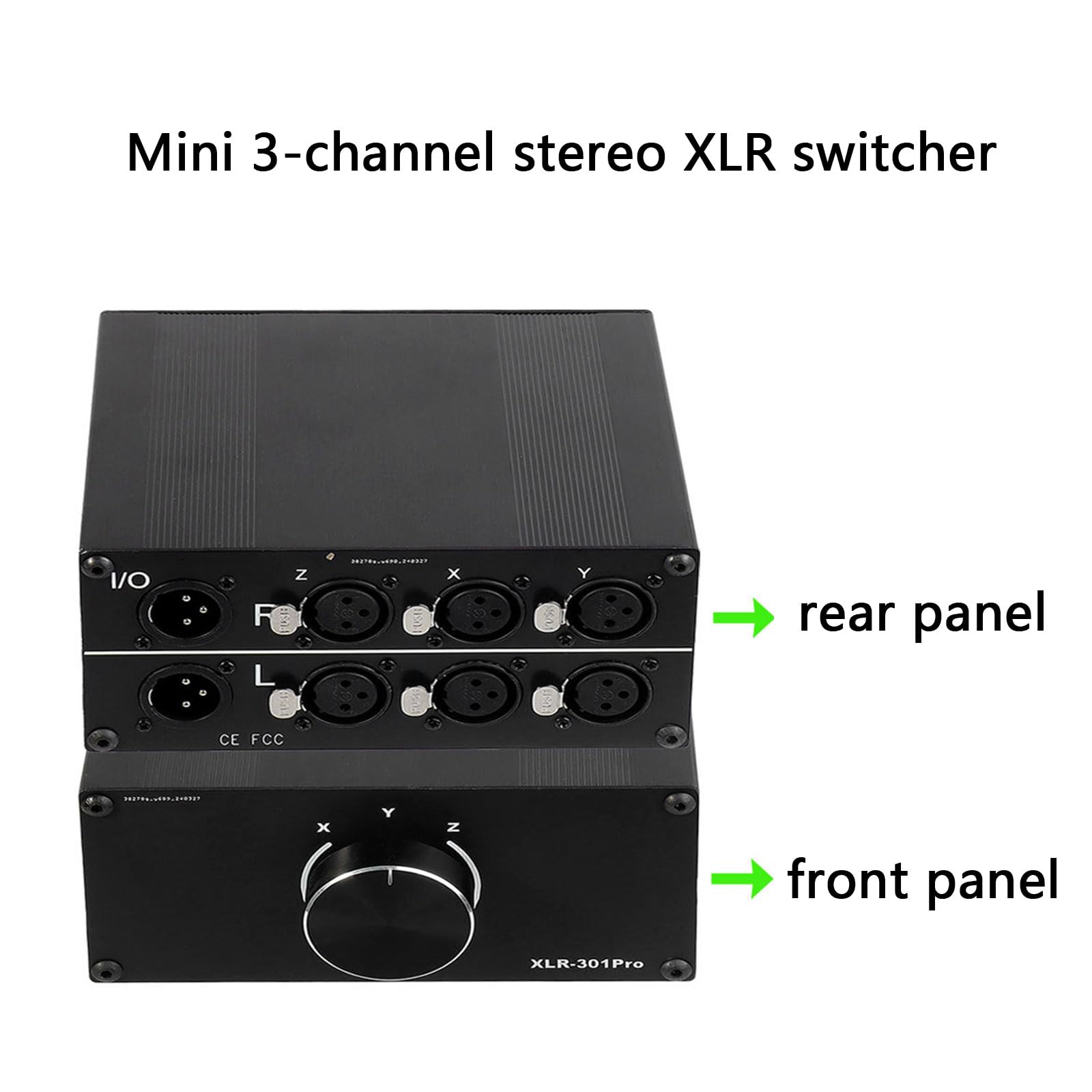 Bottone 1 Dual-Mode XLR Switcher 3: 1/1: 3 selettori placcati oro Porte Compact Alluminio Studio Routing Box Switcher