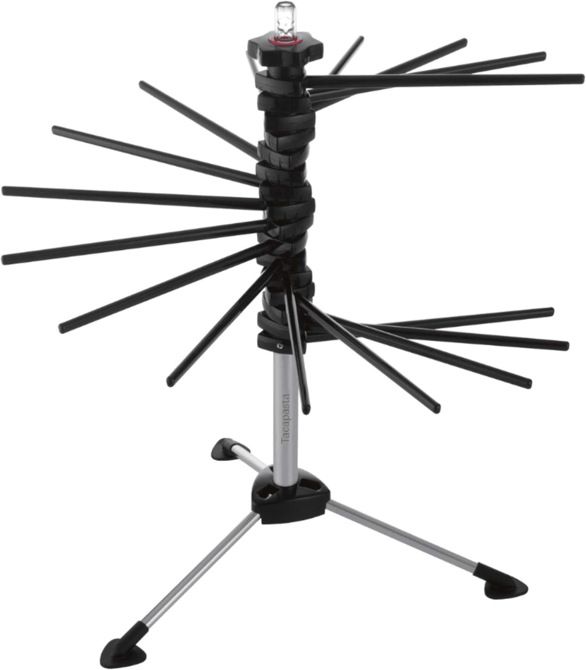 MARCATO Pasta Drying Rack, Fresh Pasta Dryer, Foldable, Space-Saving, 16 Arms, Up to 2 kg of Pasta, Kitchen Accessory, Made in Italy. Model: Tocapasta, Black