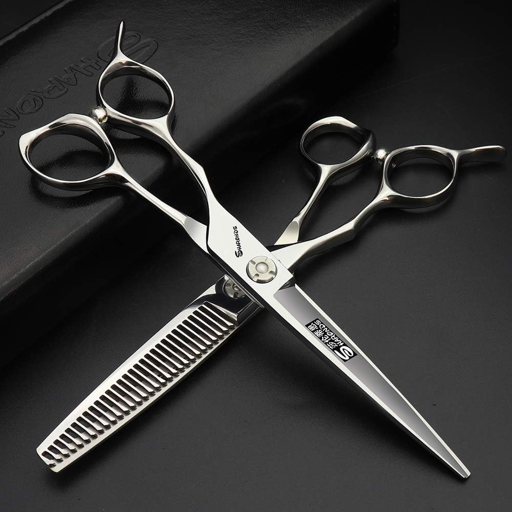 Ensemble de ciseaux gauchers de 6 pouces, ciseaux gauchers, ciseaux de coiffure tranchants en acier inoxydable, spécial pour les coiffeurs (6 pouces - 2pc)