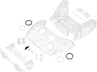Vista 5 de eXtremeRate Full Set Shell Buttons for Xbox One Elite Series 2 Controller, Clear Replacement Faceplate Back Plate Bottom Shell Case with Buttons for
