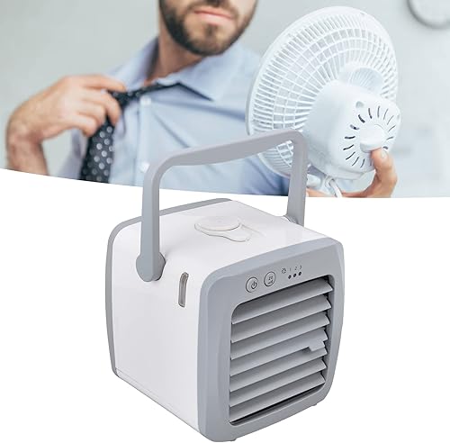 Miniatura 3 de Natudeco Aire acondicionado portátil de 5 W interfaz USB de 3 velocidades mini enfriador de aire activo para el hogar dormitorio oficina al aire