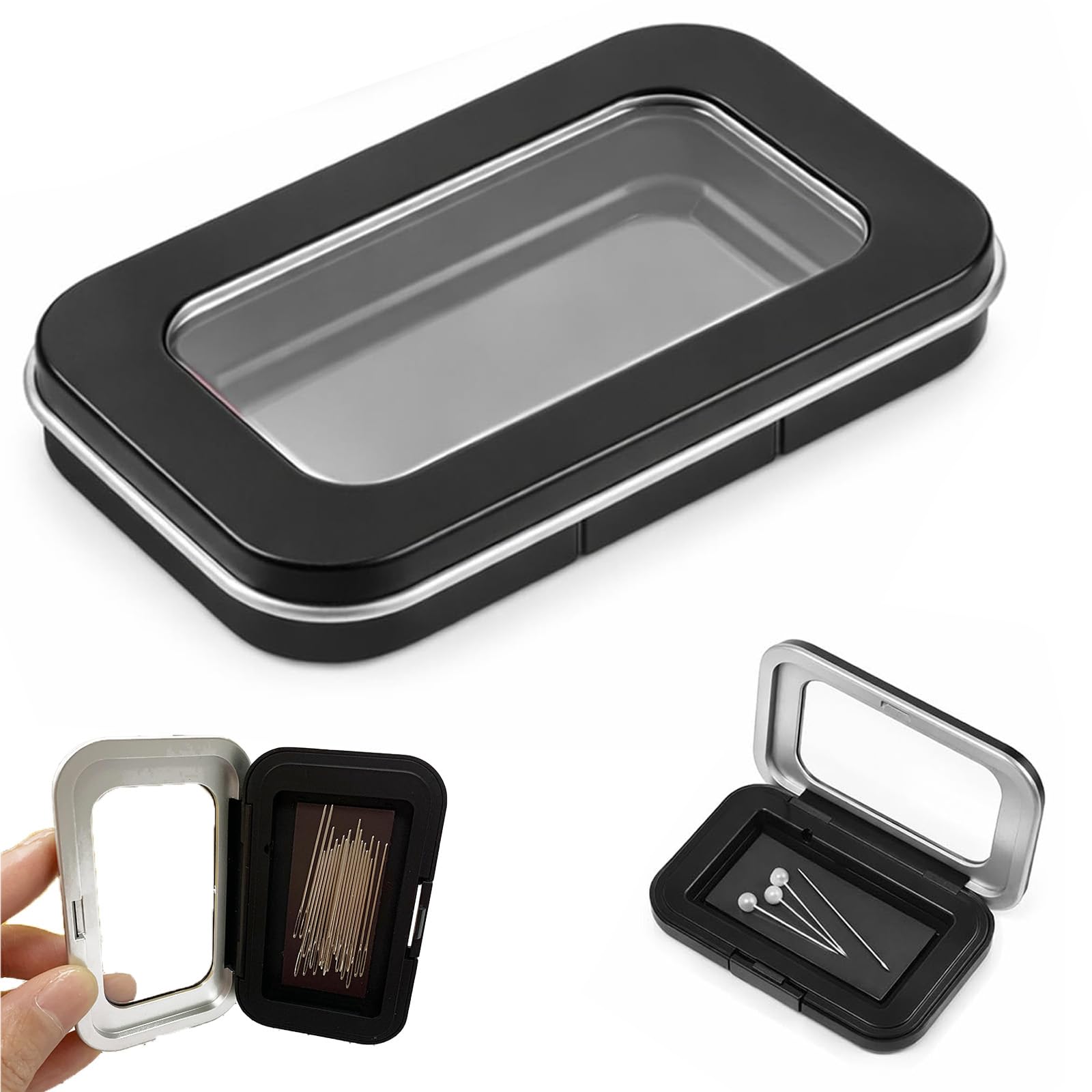 Needle Box, Compact Needle Case for Sewing and Cosmetic Storage, Portable Needle Box with Strong Magnetic Disk, Black Frosted Finish, Lightweight Design for Travel and Daily Use-image-34