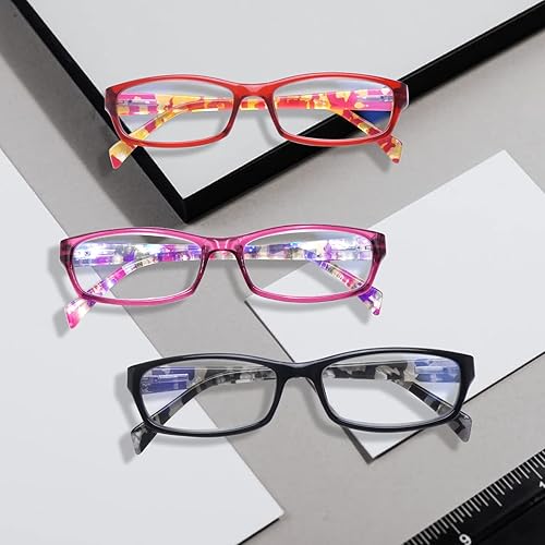 Miniatura 7 de Paquete de 5 lentes de lectura para mujer, bloqueo de luz azul, para lectores de computadora, para facilitar la visión borrosa y los ojos secos,