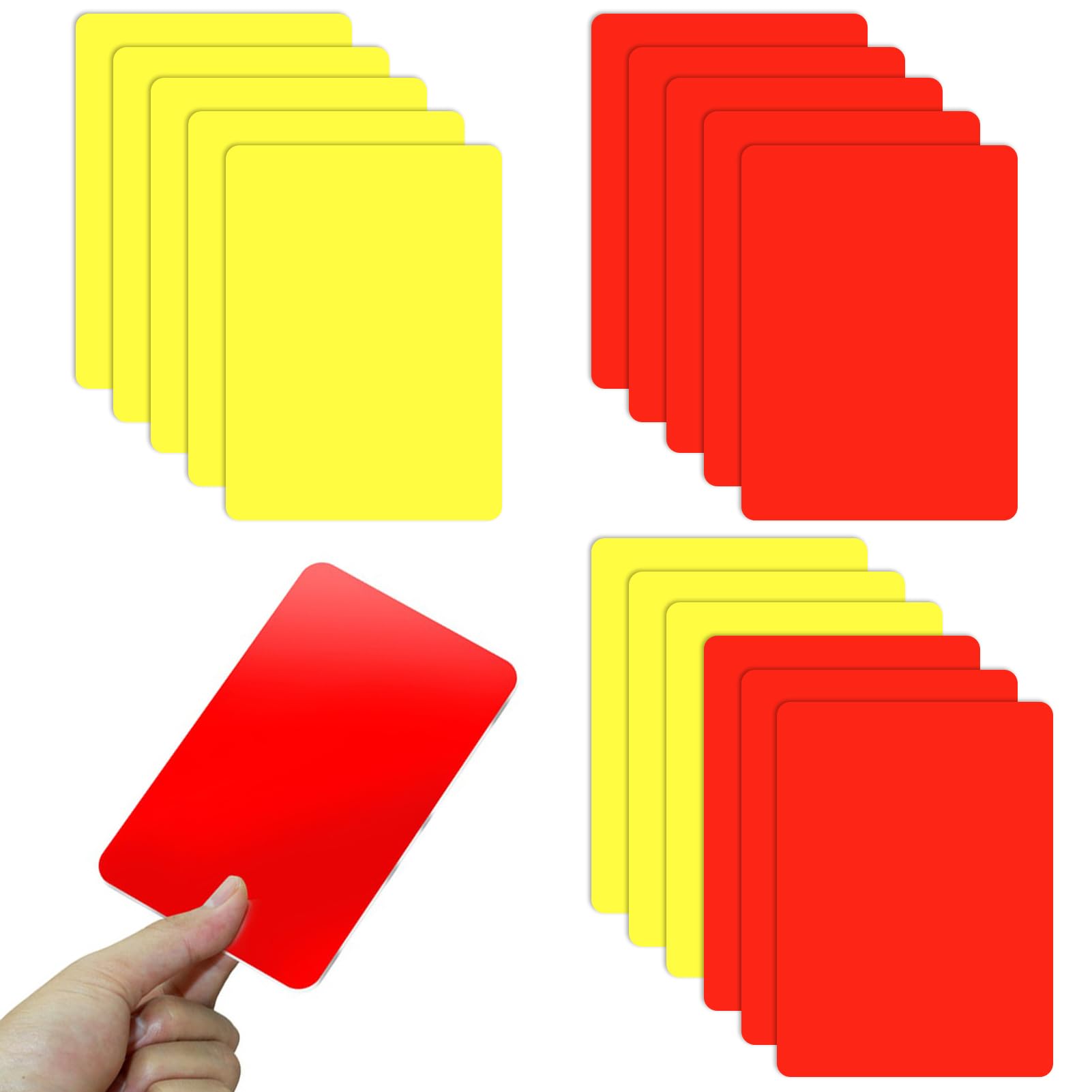 Schiedsrichterkarten-Set Fußball – 5 Gelbe & 5 Rote Karten, Robust, Für Trainer & Schiedsrichter