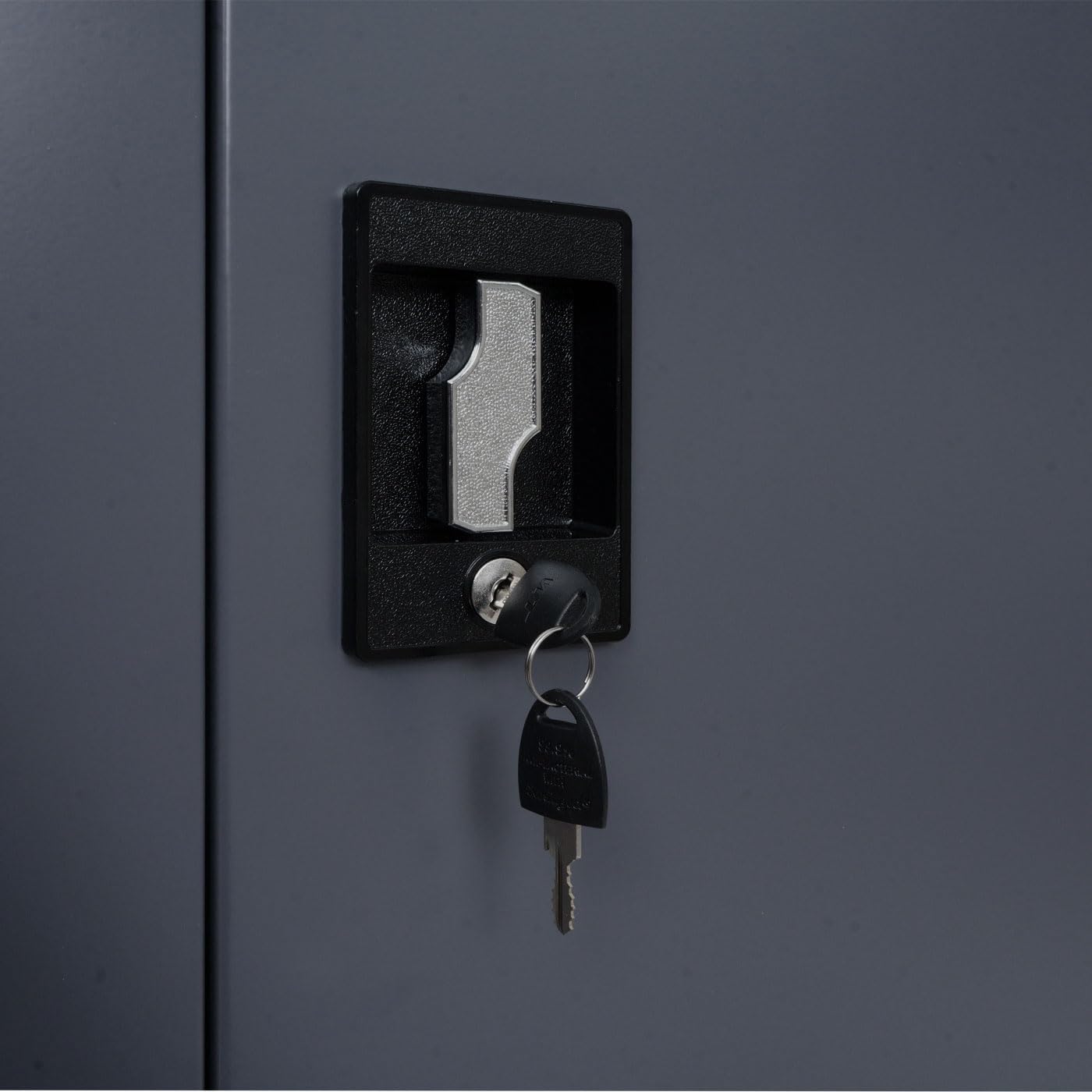 Aktenschrank HWC-O50, Büroschrank Stahlschrank mit Rollen, 2 Türen abschließbar, Stahl 98x80x40cm - dunkelgrau