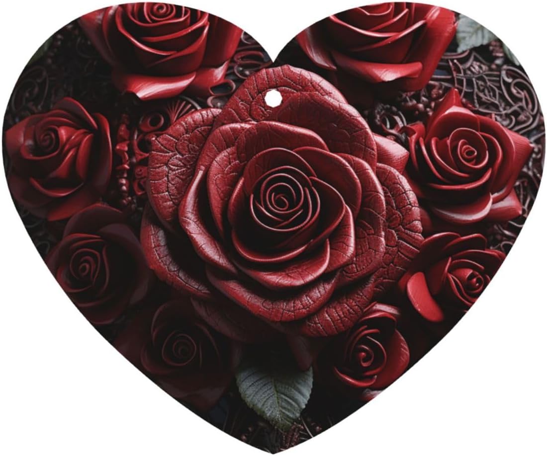 Car Air Freshener 24 PCS Red Rose and Heart Shape Hanging Car Air Fresheners Auto Interior Decor Card Freshener Strong Scented Card Lavender Cars Scents for Office Bedroom Close Drawer Heart Shape