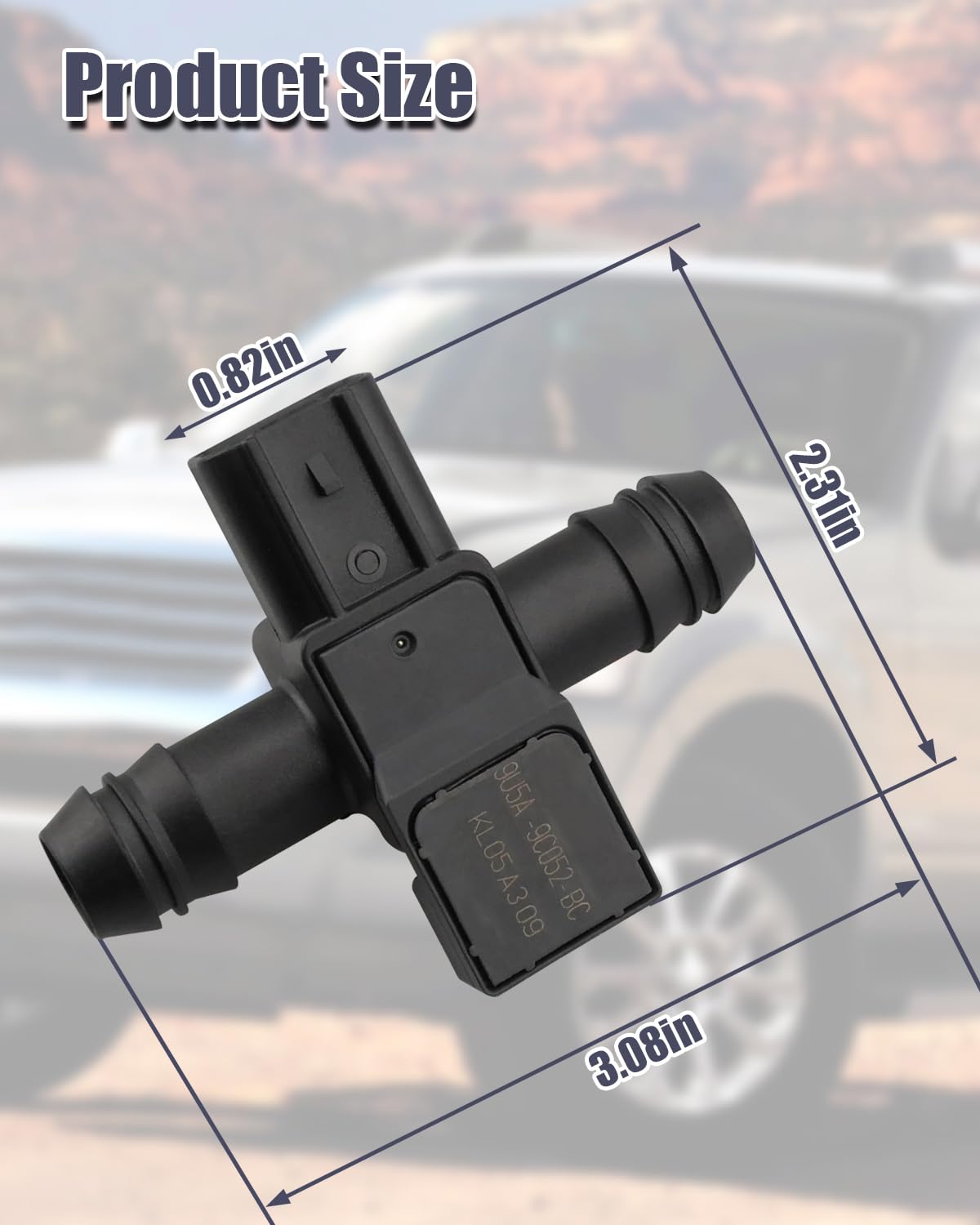 9U5A-9C052-BC Fuel Pressure Sensor Fit for Ford Escape Explorer Expedition E-150 E-250 E-350 E-450 Super Duty Crown Victoria, Replace 0261230273