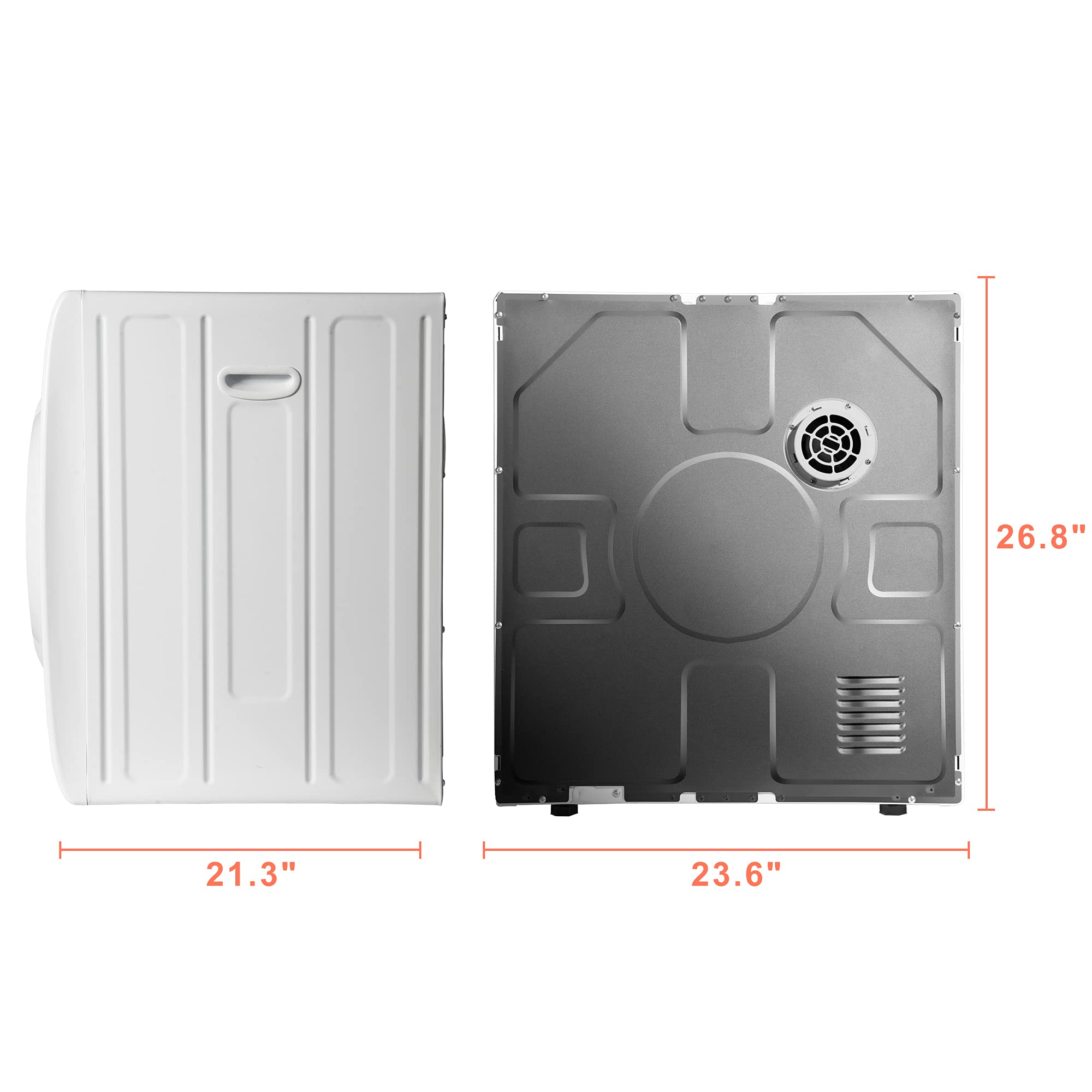 Euhomy Compact Laundry Dryer, 3.5 cu ft Front Load Stainless Steel