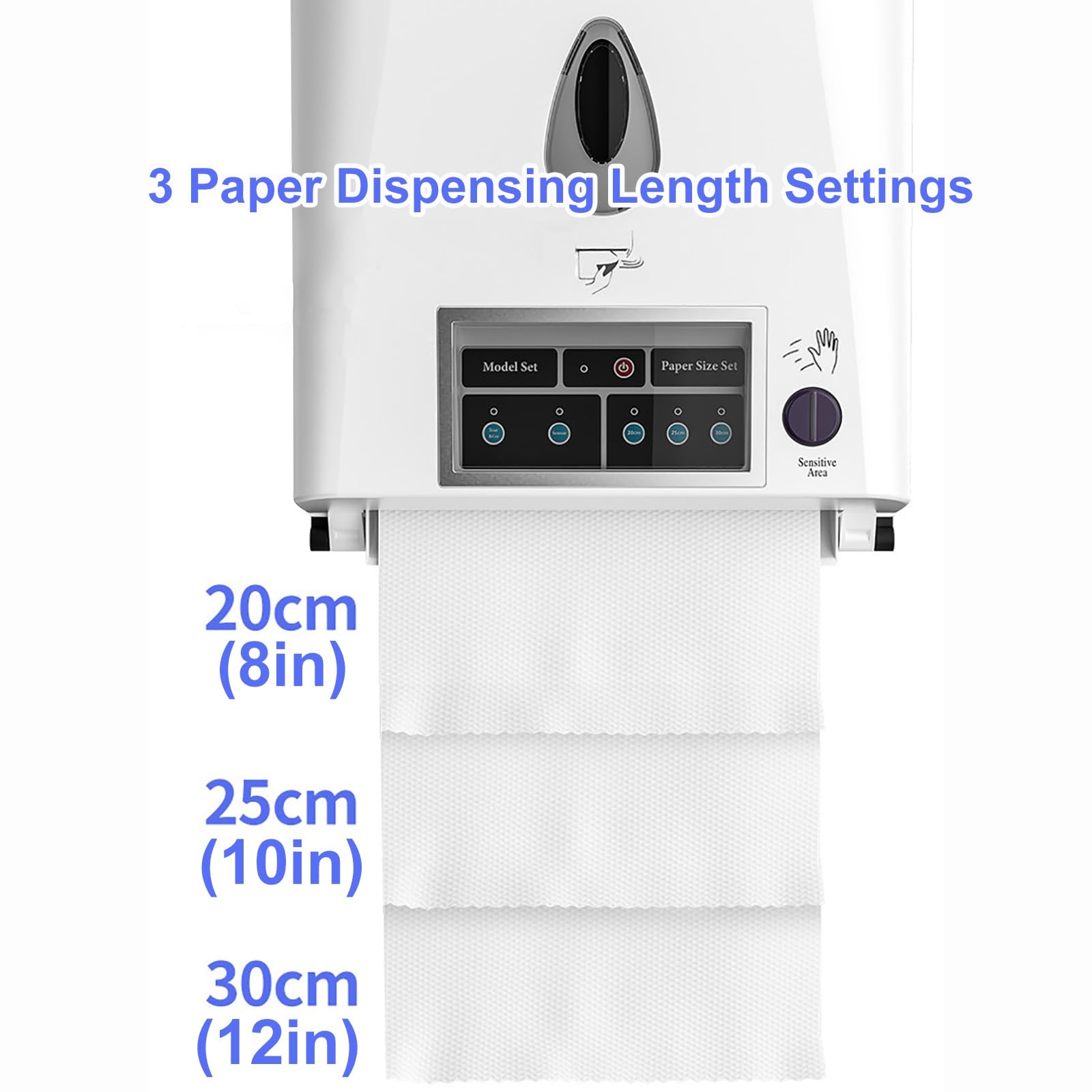 Automático Dispensador de Papel Comercial | Blanco, Montado en la Pared