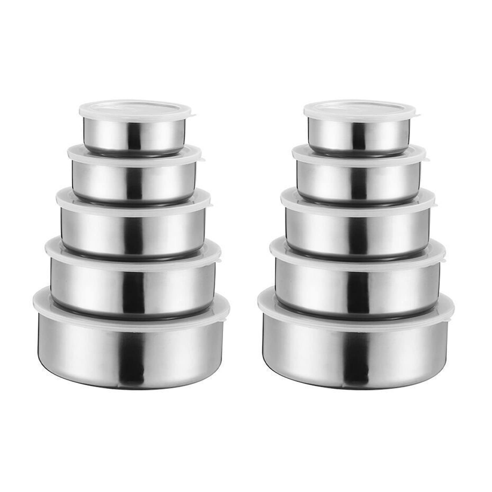 Hndhbfgrt 10 PCS Stainless Steel Food Container Sealed Crisper Storage Lunch Box Bowls with Lids Food Storage Box Lunch Box Bowl