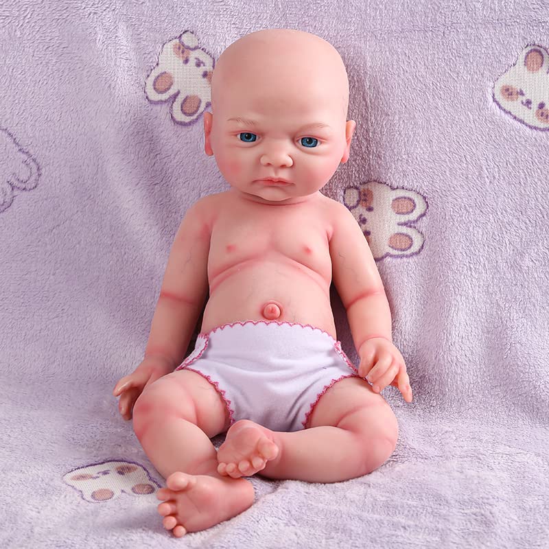 18.5 inch Realistic Full Silicone Baby Doll,Lifelike Reborn Baby