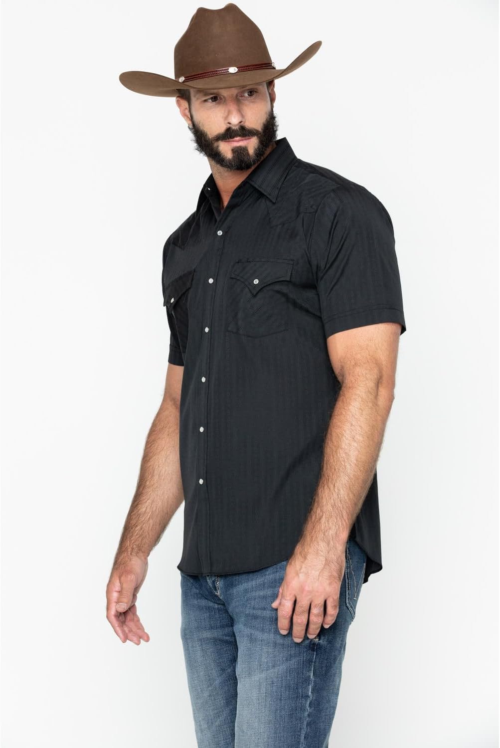 Ely & Walker Men's Short Sleeve Solid Western Shirt - Image 4