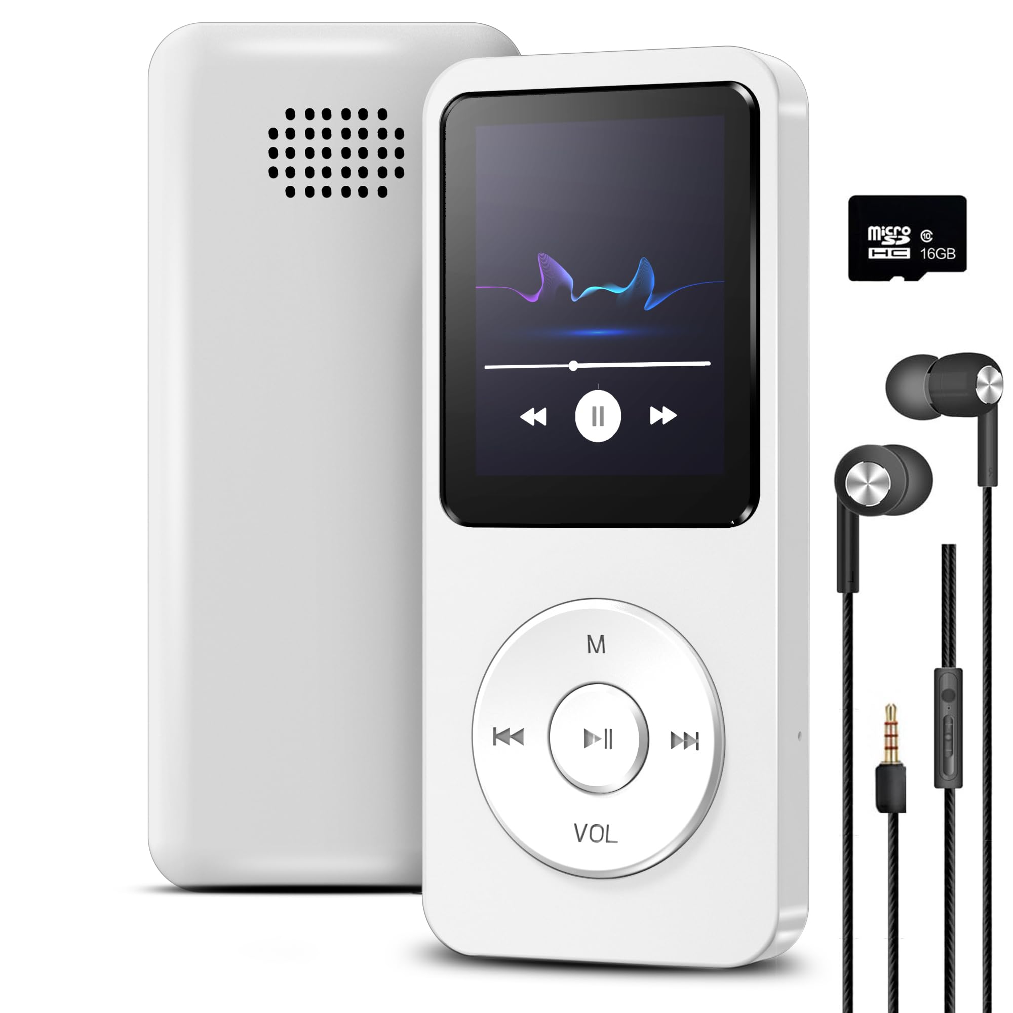 Sounce 16GB Mini MP3 Music Player with Bluetooth 5.4, HiFi Lossless Sound, Video Playback, Voice Recorder, FM Radio, E-Book Reader, and Built-in Speaker | Expandable up to 128GB (White)-image-16