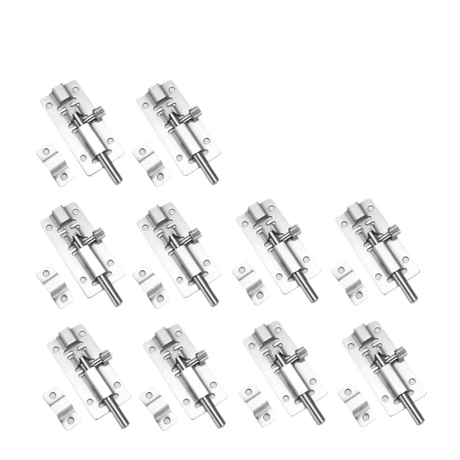 Chiavistelli Per Porte 10 pezzi accessori for porte serratura di sicurezza torre porta scorrevole bullone piccolo quadrato porta in acciaio inossidabile da 2 pollici Bol