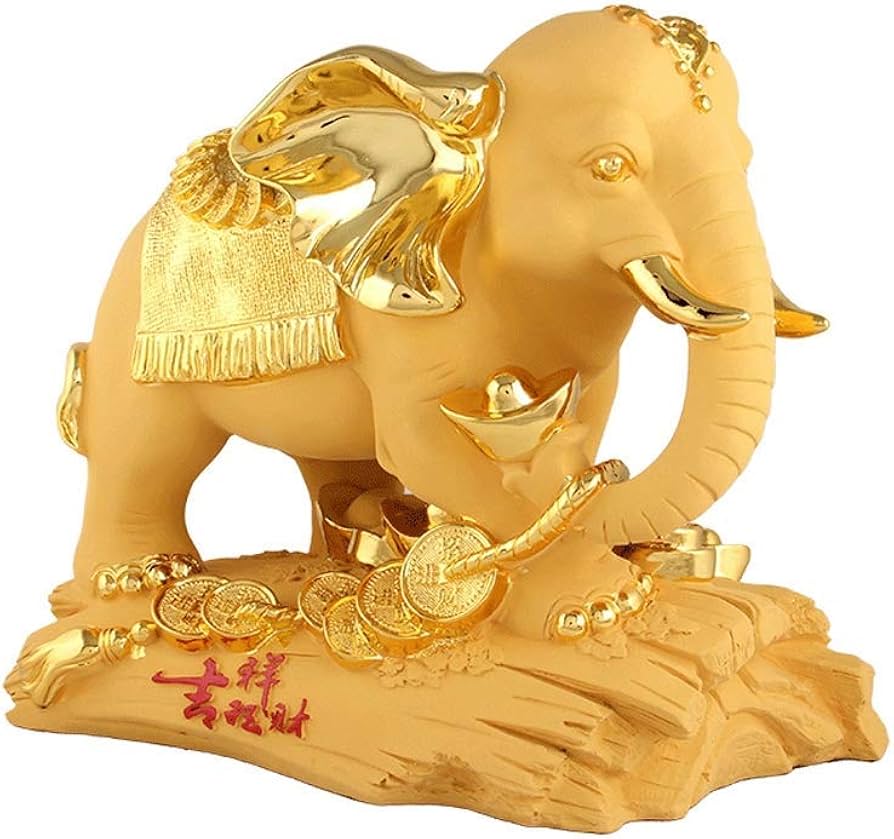 象の銅像 縁起がいい 置物 装飾品 Amazon｜装飾品 象の像 装飾 金色の樹脂の置物 自宅やオフィス、富と