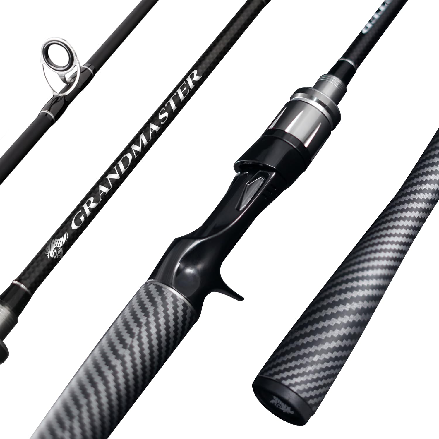 SEASIR Grandmaster Fishing Rod, Ultralight Spinning Bait Casting Rod, Medium Baitcaster Rod, 2-Piece, Fast Action, Carbon Fiber, Compact, Fishing Pole for Saltwater Freshwater Trout Bass