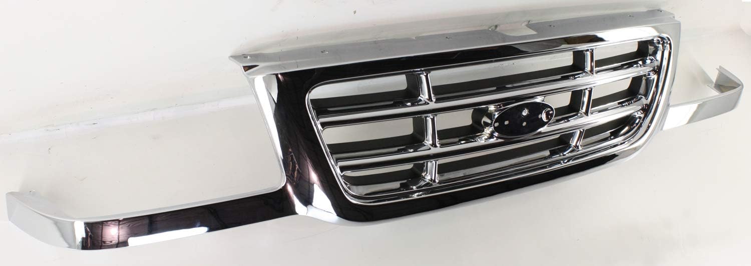 Garage-Pro Front Grille Assembly For Ford Ranger 2001-2003, Chrome, Ford Ranger Accessories, Grill FO1200443
