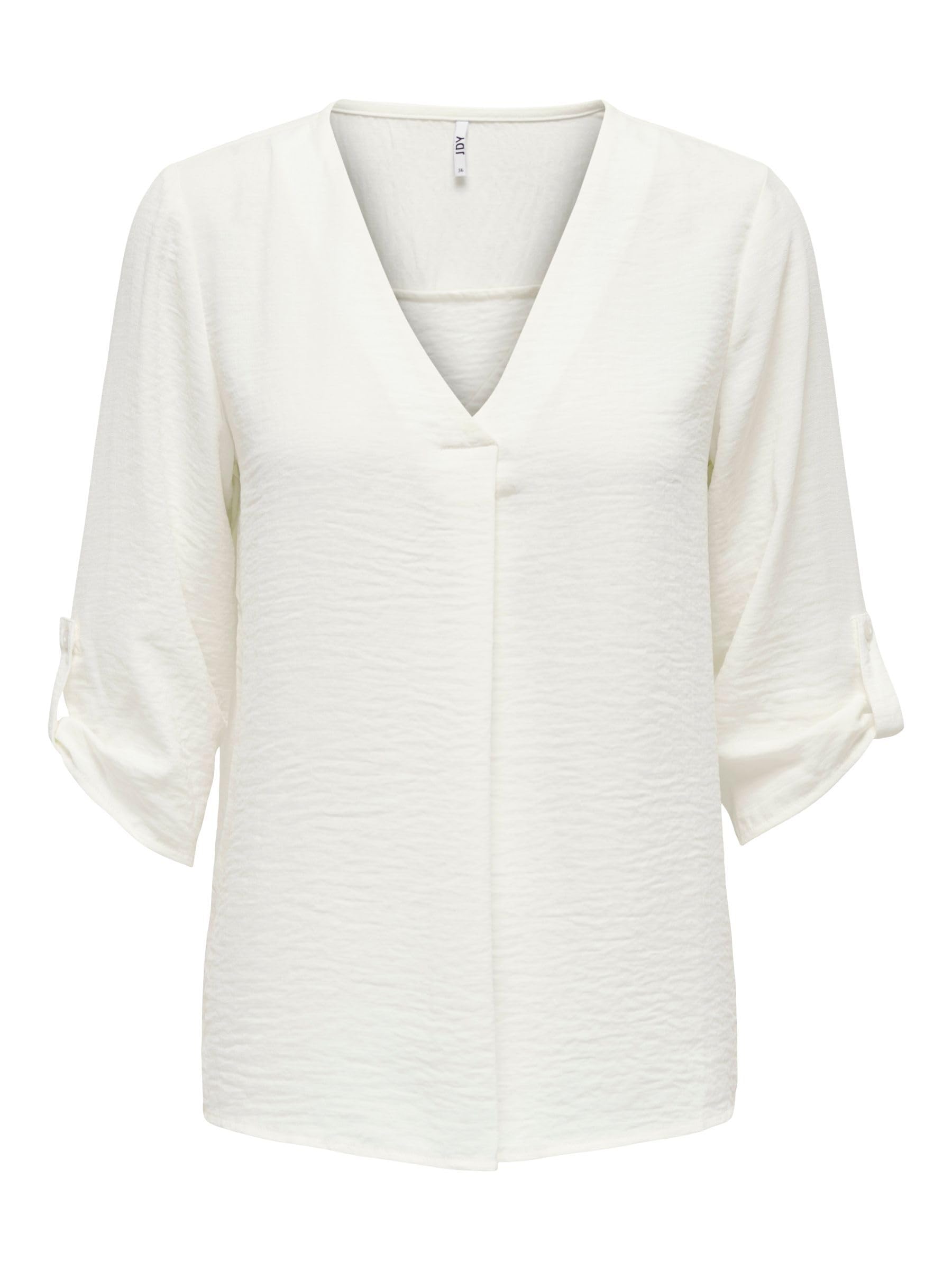 Jdy Women's Cloud Dancer Divya 3/4 Top Wvn Noos Blouse, 6