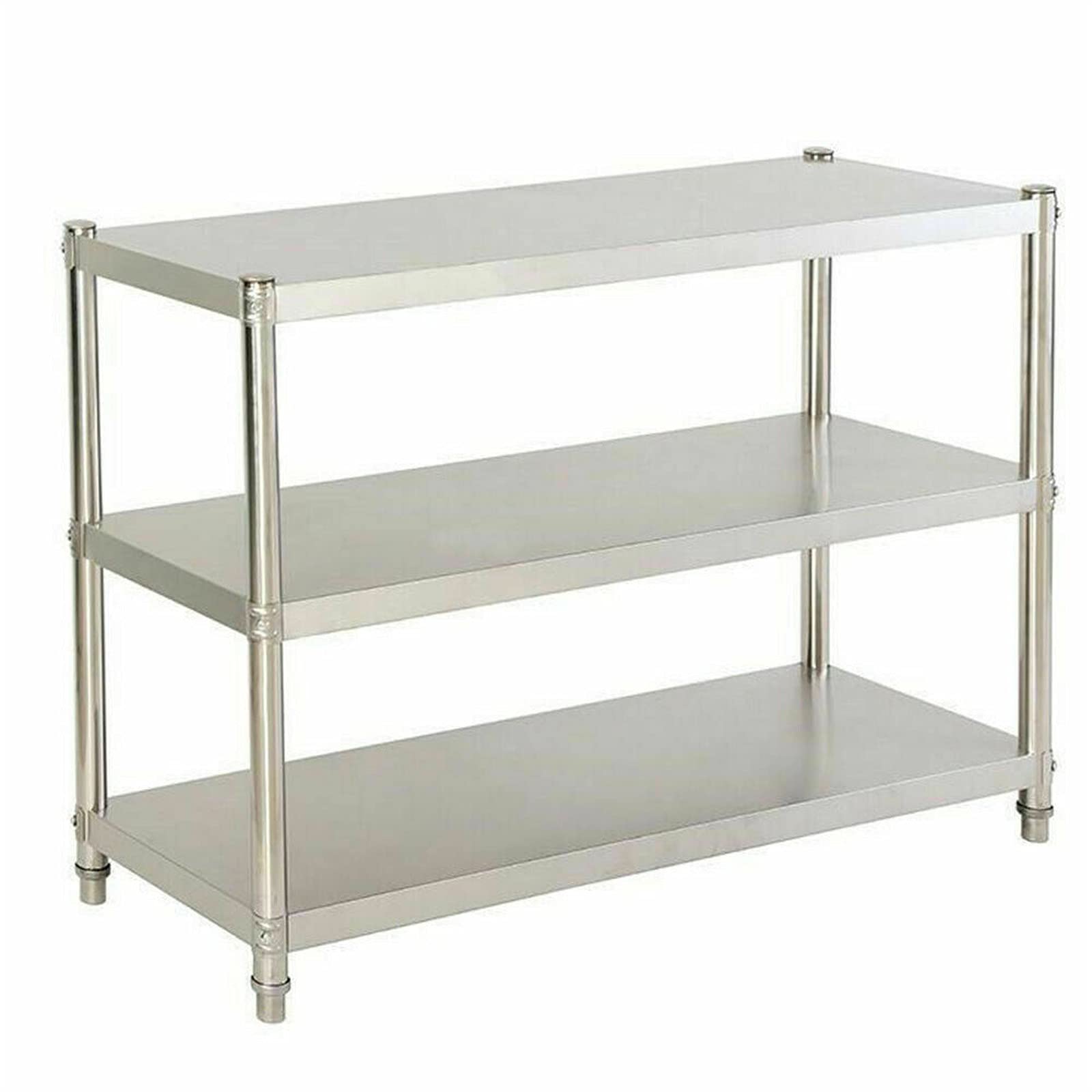 3 Etagen Küchenregal Edelstahlregal Standregal Regal Haushaltsregal Für Den Einsatz in Vorratsräumen, Gastronomien, Küchen, Großküchen Und Für Vieles Mehr 80x80x40cm
