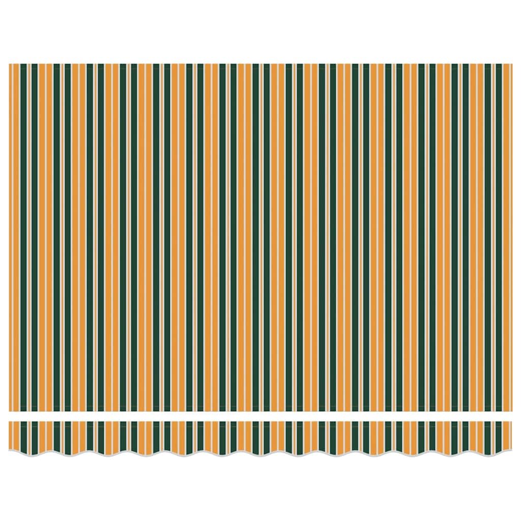 Toldo verde amarillo poliéster 300 x 250 x 165 cm con brazo articulado manual extensible resistente a la intemperie para jardín, terraza, balcón, protección solar y toldo exterior