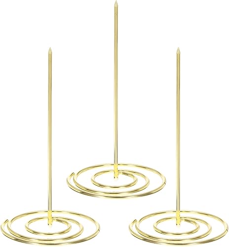 PATIKIL Soporte para recibos de escritorio, paquete de 3 soportes de papel para recibos, eje de boletos, soporte de barra recta, tenedor de billetes