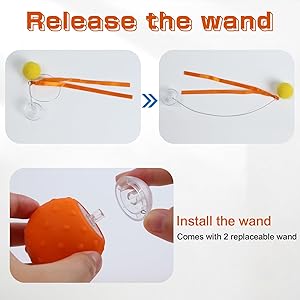 Waaiio Interactive Cat Toy Ball, Touch Activated Cat Toys for Indoor Cats with Chirping Bird, Automatic Rolling Ball, Rechargeable Self Play Kitten Toys