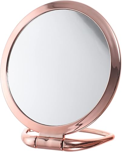 FOMIYES Espejo cosmético de viaje, espejo de mano plegable de doble cara, espejo de tocador de maquillaje de doble cara, espejo de escritorio para