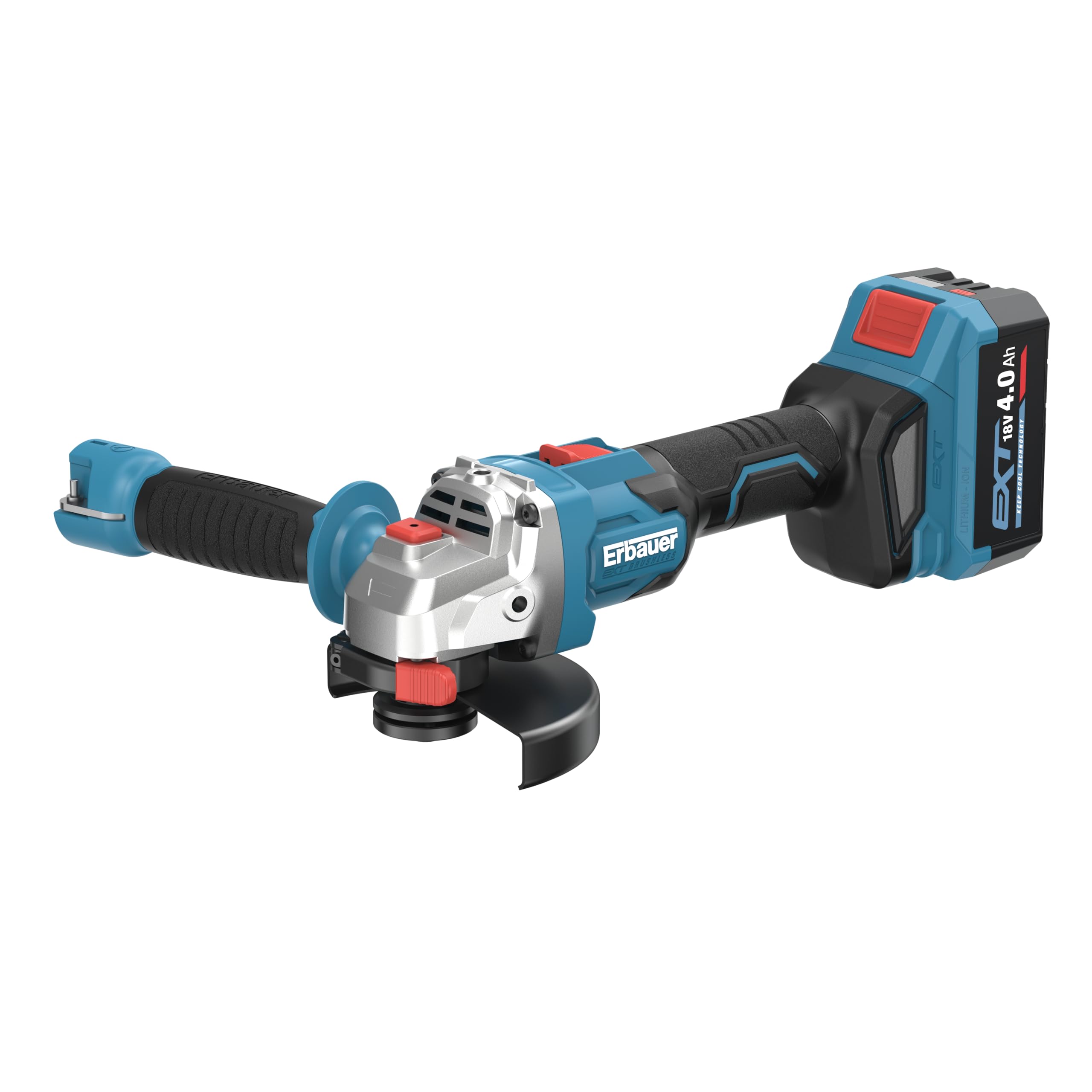 Erbauer Meuleuse sans Fil 18V 4Ah 125mm, Batterie et Chargeur Inclus | Meuleuse d'Angle, ERI1083GRD, Brushless