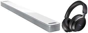 Bose Smart Soundbar Ultra White, Bundle QuietComfort Ultra Wireless Noise Cancelling Over Ear Headphones, Black