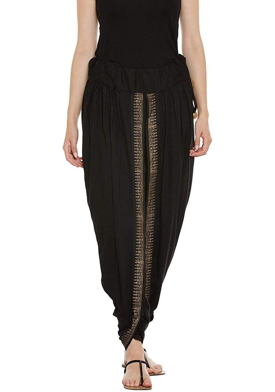 9rasa Women's Viscose Hand Block Printed Freesize Dhoti Pants for Ethnic Casual Fusionwear (Fits Waist 26-38" Inches)-picture-28
