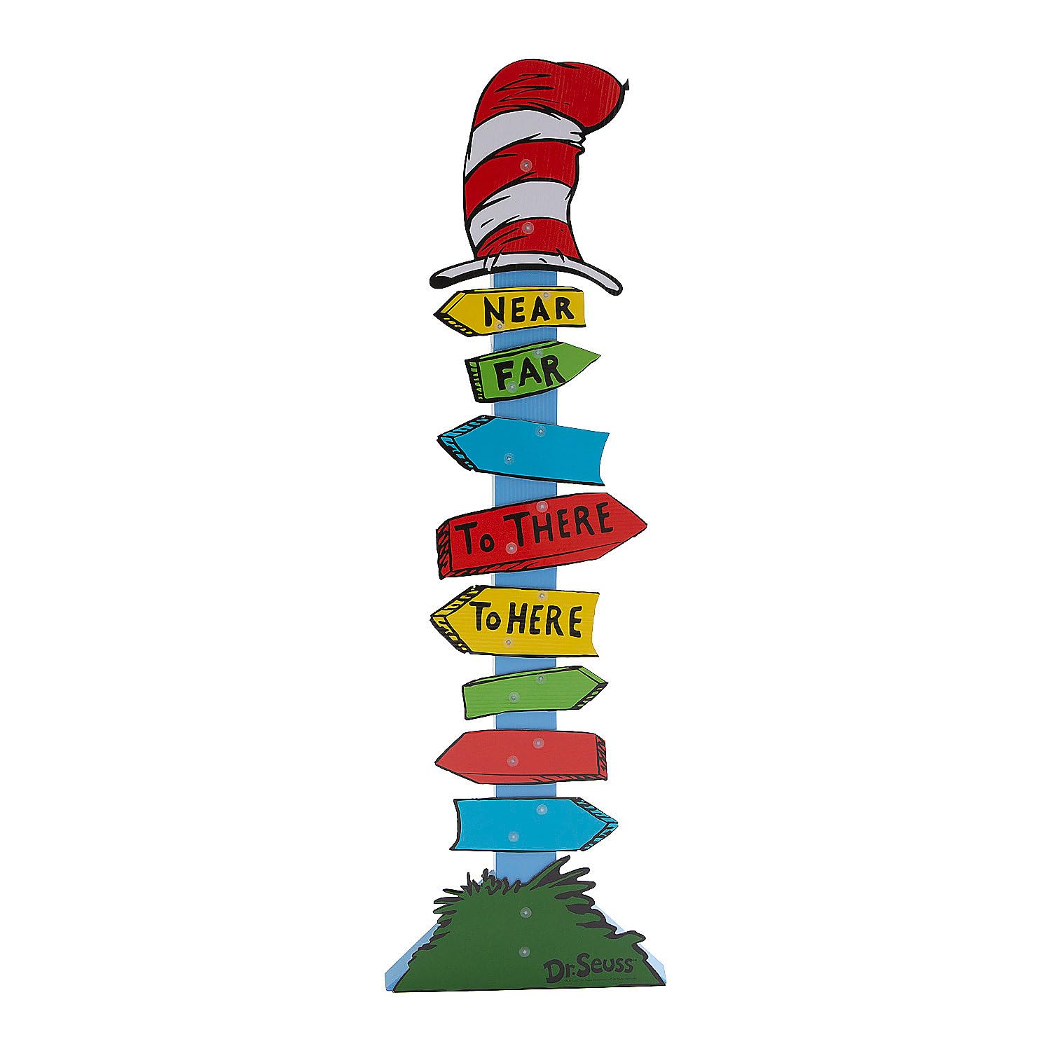 Colorful Dr. Seuss Directional Sign Cardboard Stand-Up - 1 Pc.