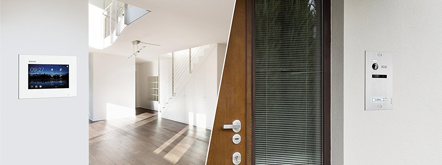 SCHUTZER Balter - Sistema completo de intercomunicación con cámara gran angular de 150°, pantalla táctil de 7", LED de visión nocturna