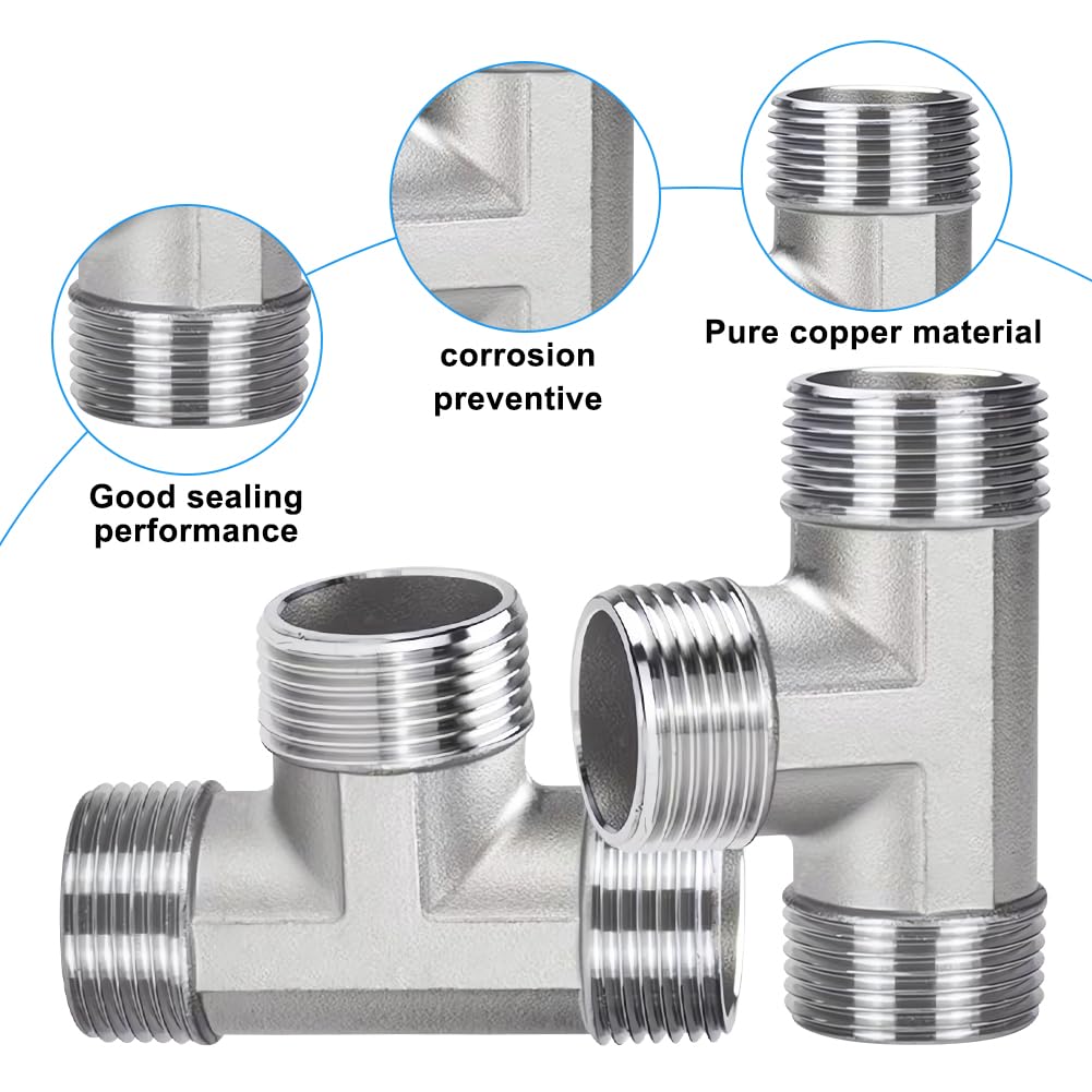 ERGAOBOY 2 stuks 304 roestvrijstalen slangtule koppelingen, 14 mm tule naar 1/2 BSP Buitendraad, industriële knelkoppeling voor water, brandstof, lucht