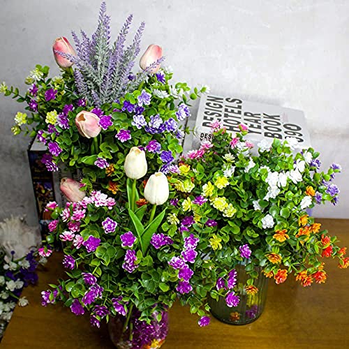 NANQWIN Artificial Flowers,12 Bundles Artificial Bushes,Fake Flowers UV Faux Plants,Faux Plants Outdoor - Artificial Plants and Flowers for Home Garden Wedding (Multicolour) - Cosy Home Interiors NANQWIN Artificial Flowers,12 Bundles Artificial Bushes,Fake Flowers UV Faux Plants,Faux Plants Outdoor - Artificial Plants and Flowers for Home Garden Wedding (Multicolour) - Image 5