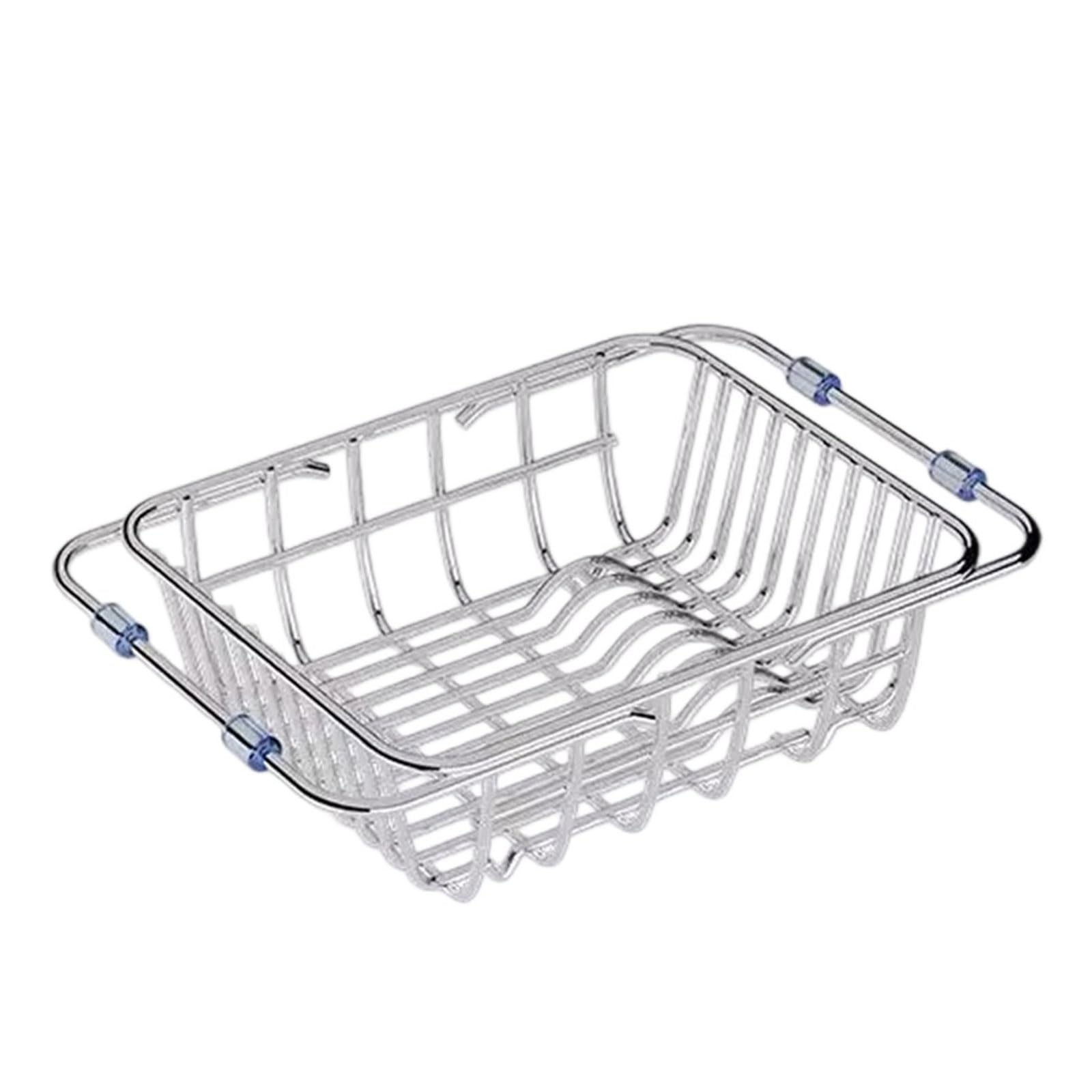FACAILUO 304 Rustless Extendable Kitchen Sink Draining Basket Modifiable Size Permanent Oxidation Immune for Dishwashing