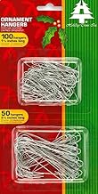 Rocky Mountain Goods 150 Ornament Hooks for Christmas Tree - Two Sizes of Silver Flexible Ornament Hangers - Pack Includes 2 1/2” and 1 3/8” Hangers - Heavy Duty