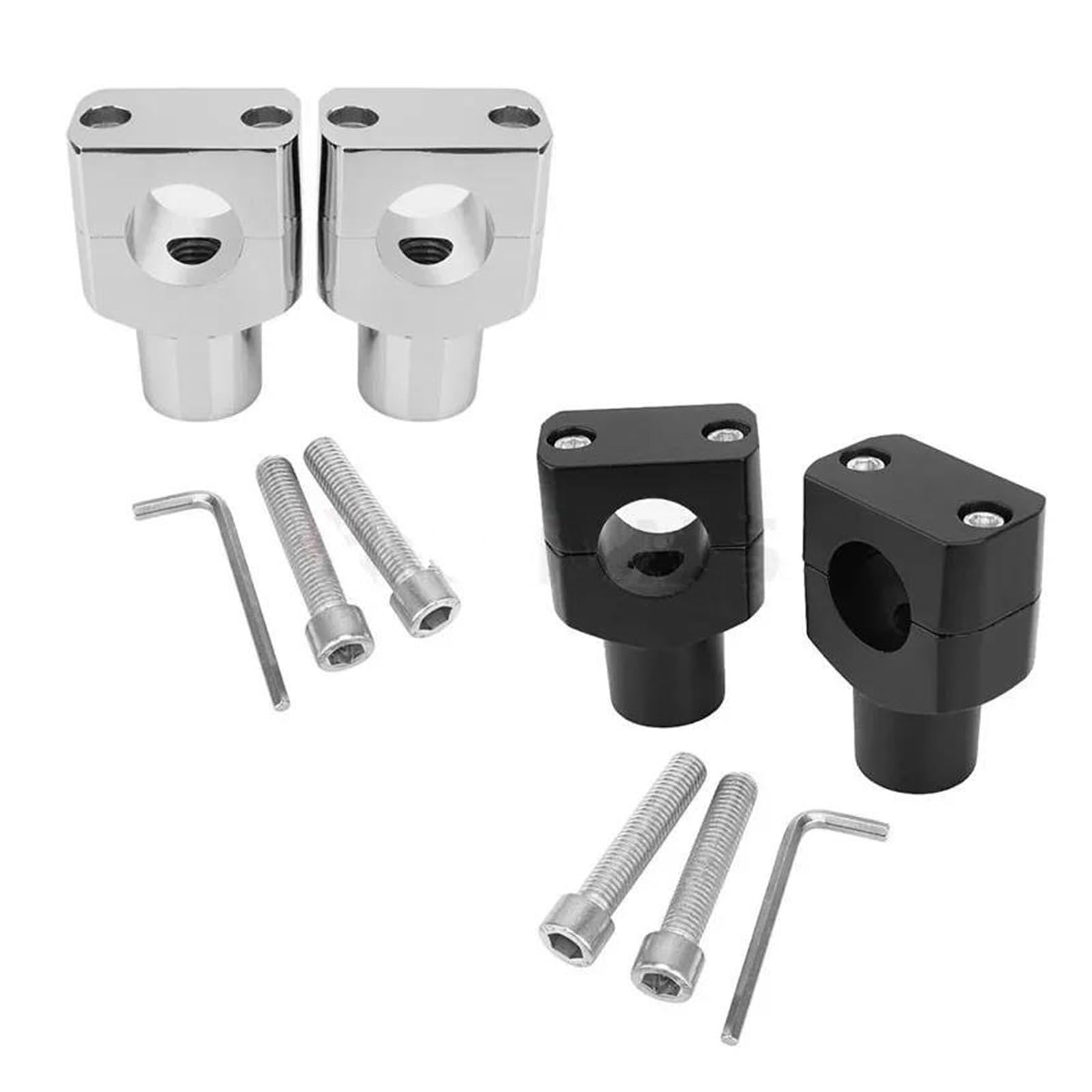 Abrazadera Manillar 1 Par Elevadores Manillar Universales Abrazadera 25 Mm Aluminio CNC Negro Montaje Manillar Motocicleta Para Dyna Para Sportster Etc. Elevador(Negro)
