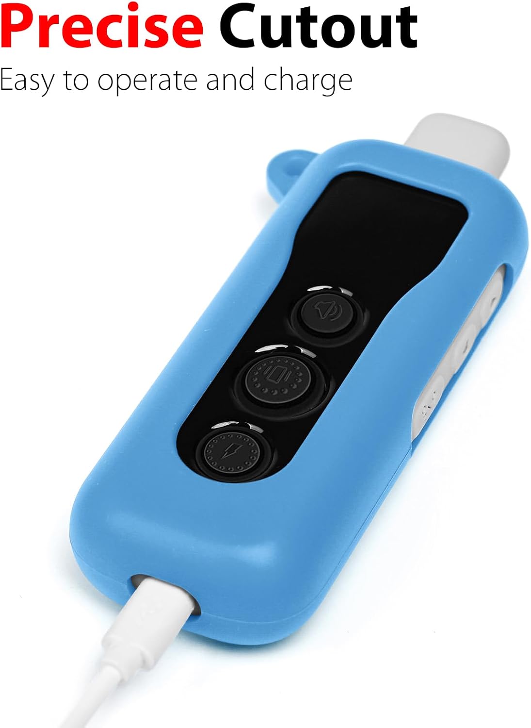 Silicone Protective Case for Bousnic Dog Shock Collar 650 Remote with Carabiner and Strap (Blue) image 4