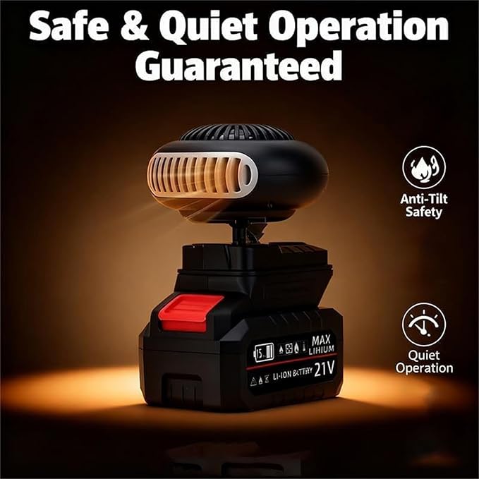 Calefactor Eléctrico Portátil a Batería Recargable con Rotación 360° y Protección miniatura 3