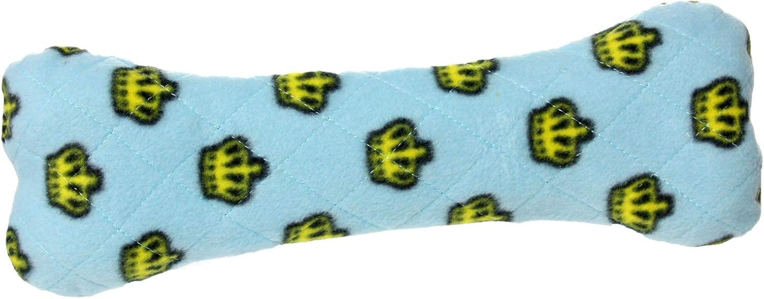 MIGHTY- No Stuff Bone-Blue– Squeaky Plastic Core. 2-in-1 Toy. Made Durable & Floats, Strong & Tough. Interactive Play Dog Toy (Tug, Toss & Fetch)