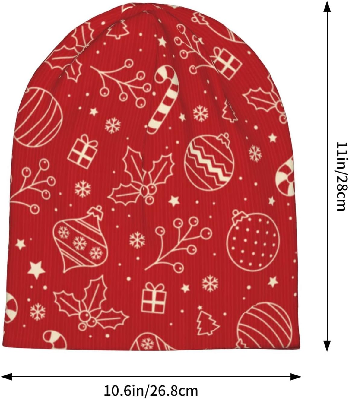 Merry Christmas Beanie Chemo Hat Cancer Headwear Knitted Hats Baggy Slouchy Scarf Cap for Adults Women Men - Image 2